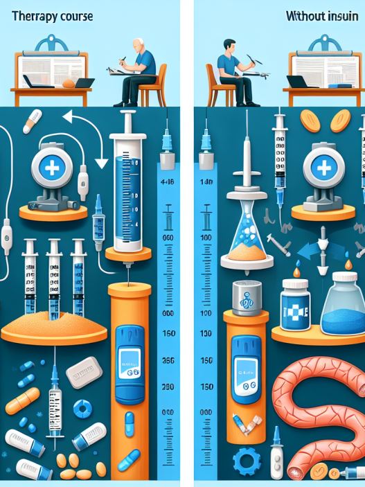 Diferencias en resultados al usar Terapia posterior al curso con y sin insulina