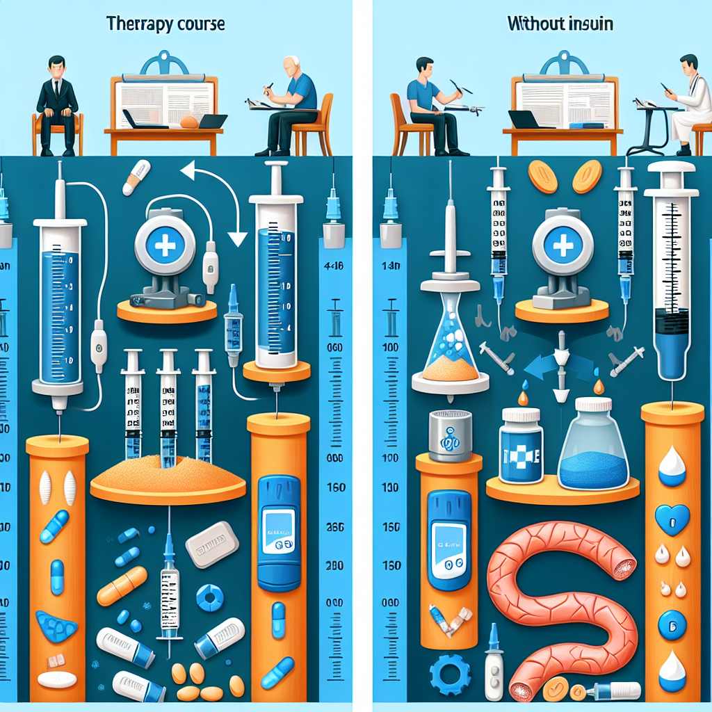 Diferencias en resultados al usar Terapia posterior al curso con y sin insulina